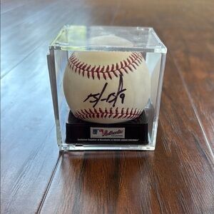 Signed Baseball in Display Case